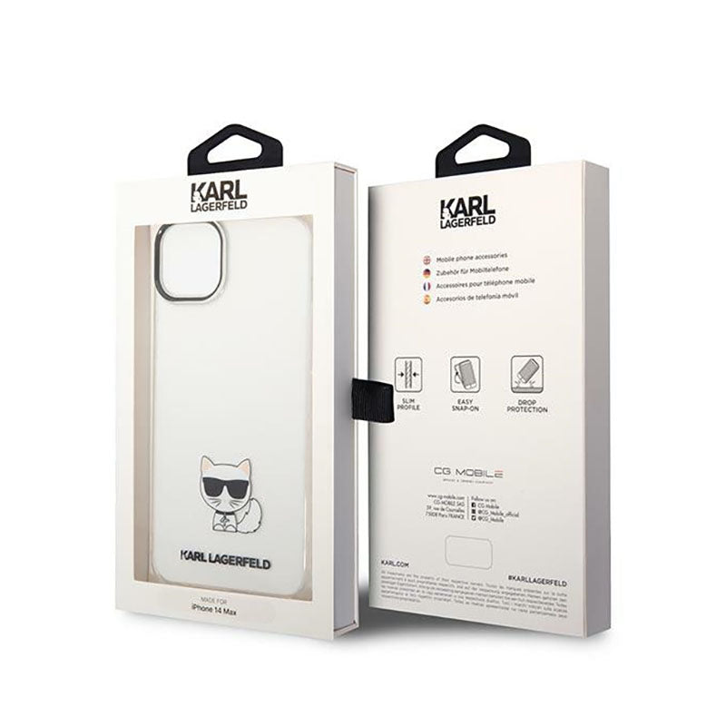 Karl Lagerfeld Dėklas Choupette Body – skirtas iPhone 14 Plus (Skaidrus)
