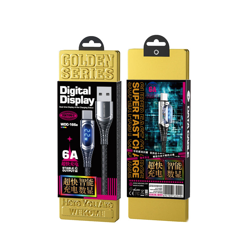 WEKOME WDC-166 Sakin Series – USB-A į Lightning 6A greitojo įkrovimo 1 m jungiamasis laidas (Tarnish)