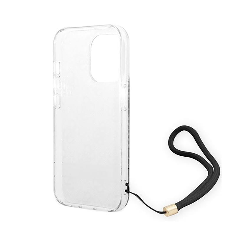 Guess 4G Print Cord - Dėklas iPhone 14 Pro (Juoda)