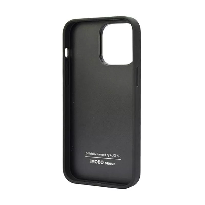 Audi natūralios odos dėklas Apple iPhone 14 Pro Max (Juodas)