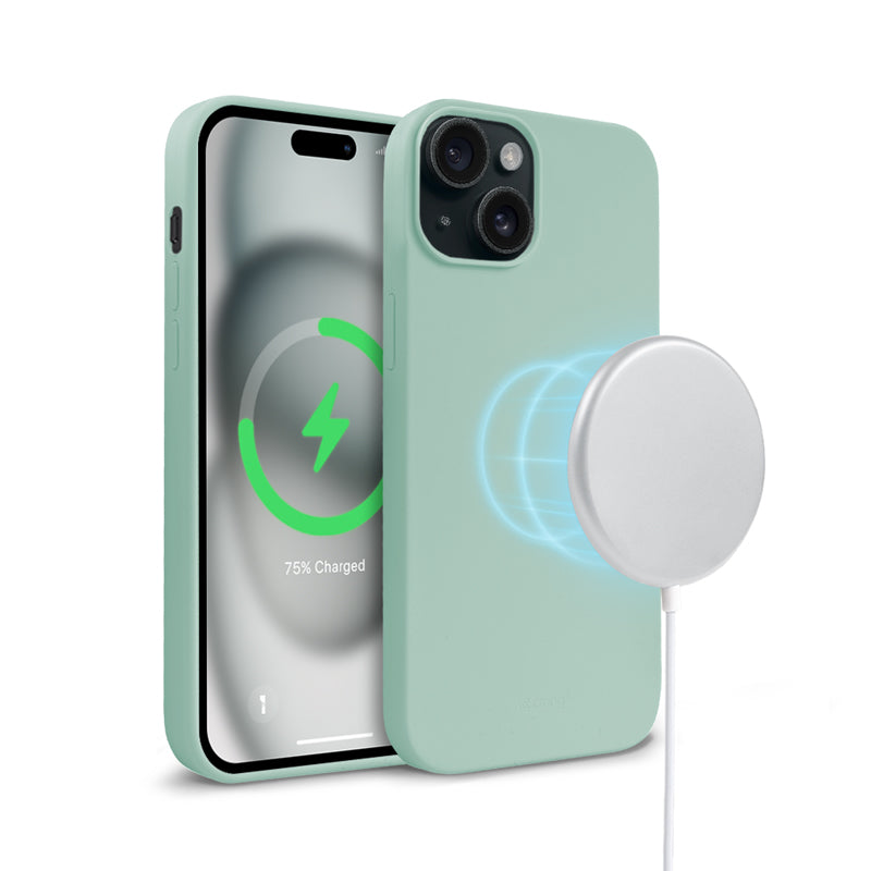 Crong Color Cover Magnetic - iPhone 15 dėklas su MagSafe (Mėtinė)