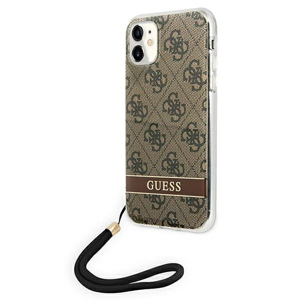 Guess 4G Print Cord – Apsauginis dangtelis iPhone 11 (ruda)