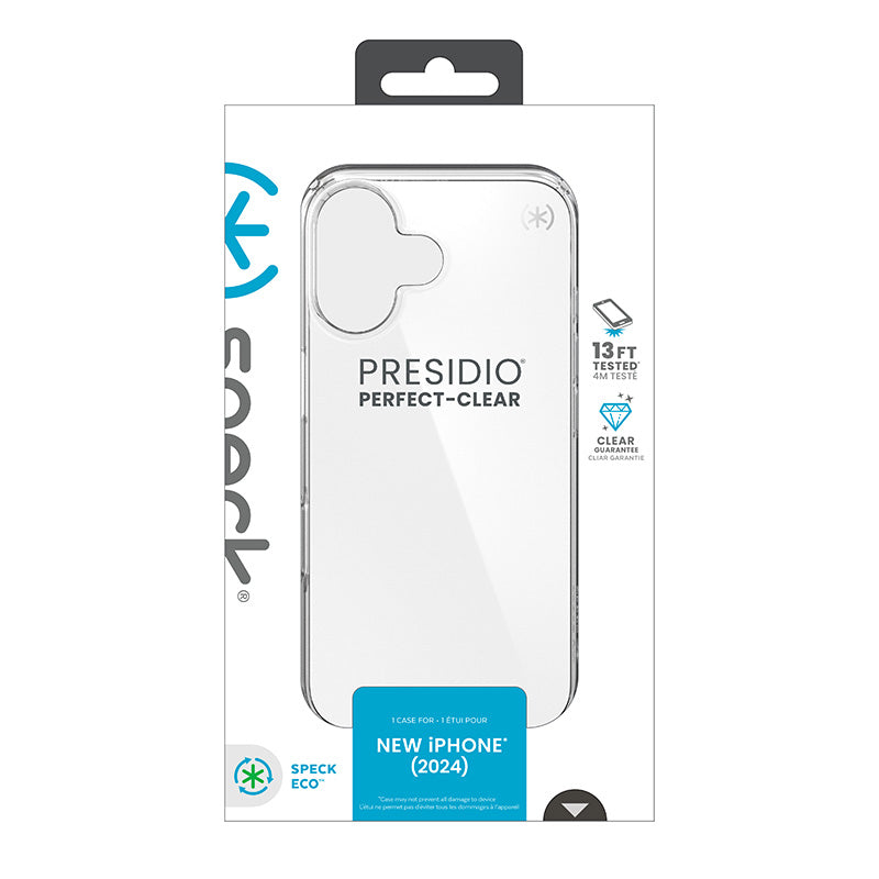 Speck Presidio Perfect-Clear – Dėklas iPhone 16 (Skaidrus)