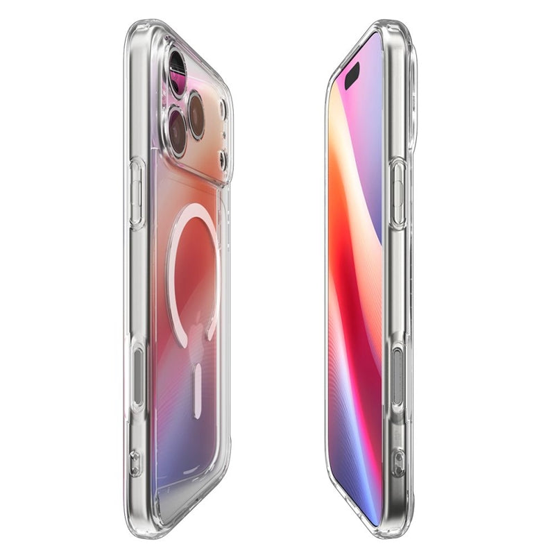 Spigen Ultra Hybrid Mag MagSafe dėklas iPhone 17 Pro (Skaidrus/Baltas)