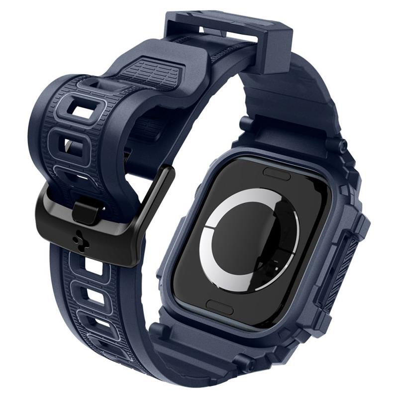 Spigen Rugged Armor Pro - Apyrankė su dėklu, skirta Apple Watch 10 46 mm (tamsiai mėlyna)
