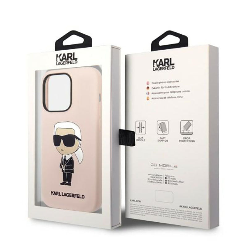 Karl Lagerfeld Silicone NFT Ikonik MagSafe – dėklas iPhone 14 Pro (rožinis)