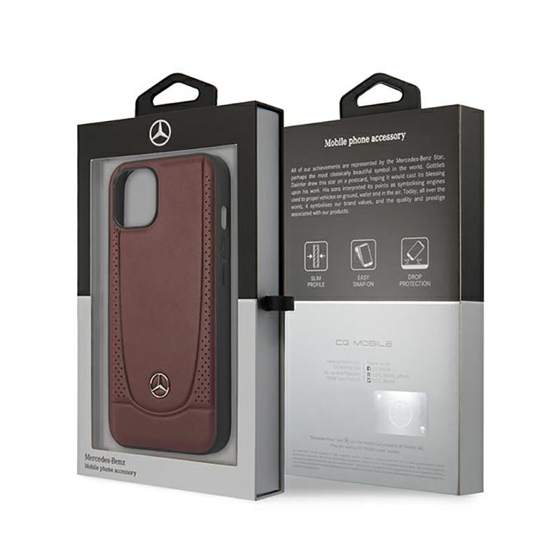 Mercedes Leather Urban Line – dėklas skirtas iPhone 14 Plus (raudonas)