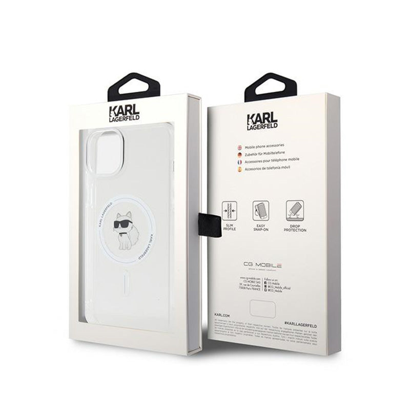Karl Lagerfeld IML Choupette MagSafe – dėklas iPhone 15 Plus (skaidrus)