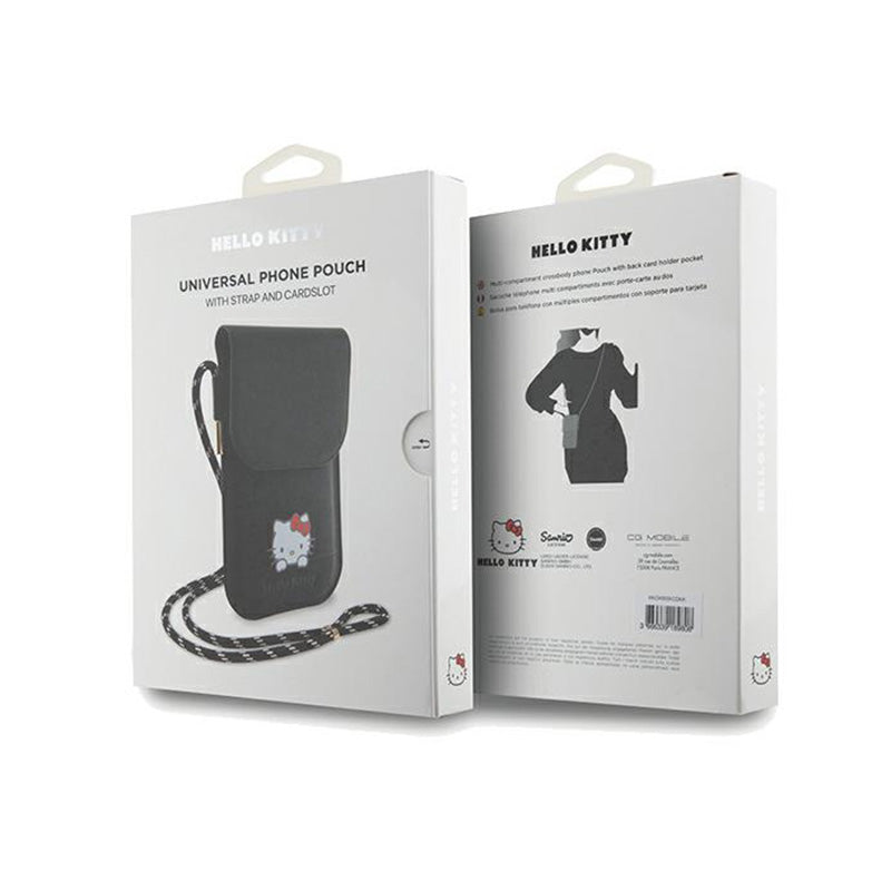 Hello Kitty Leather Daydreaming Cord – Telefono rankinė per petį (juoda)