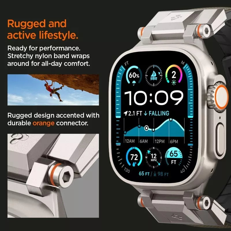 Spigen DuraPro Armor – Apyrankė, skirta Apple Watch 44/45/46/49 mm (karinė žalia)