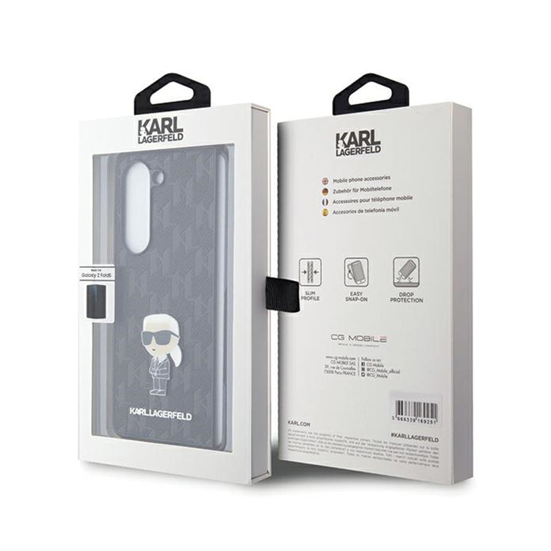 Karl Lagerfeld NFT Saffiano Monogram Ikonik Pin – Samsung Galaxy Z Fold 5 dėklas (juodas)