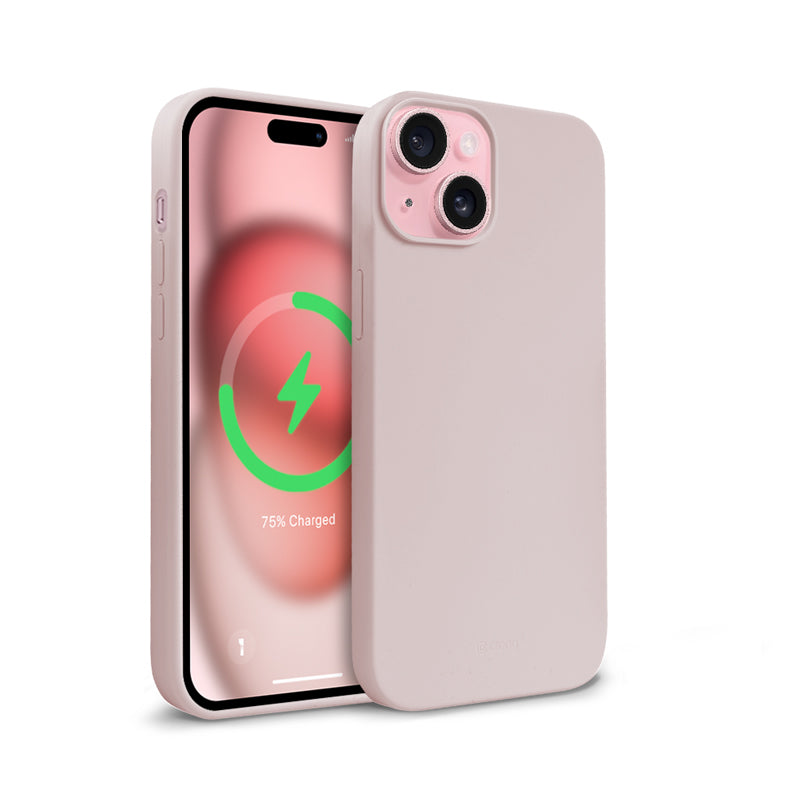 Crong Color Cover Magnetic - iPhone 15 MagSafe dėklas (smėlio rožinės)