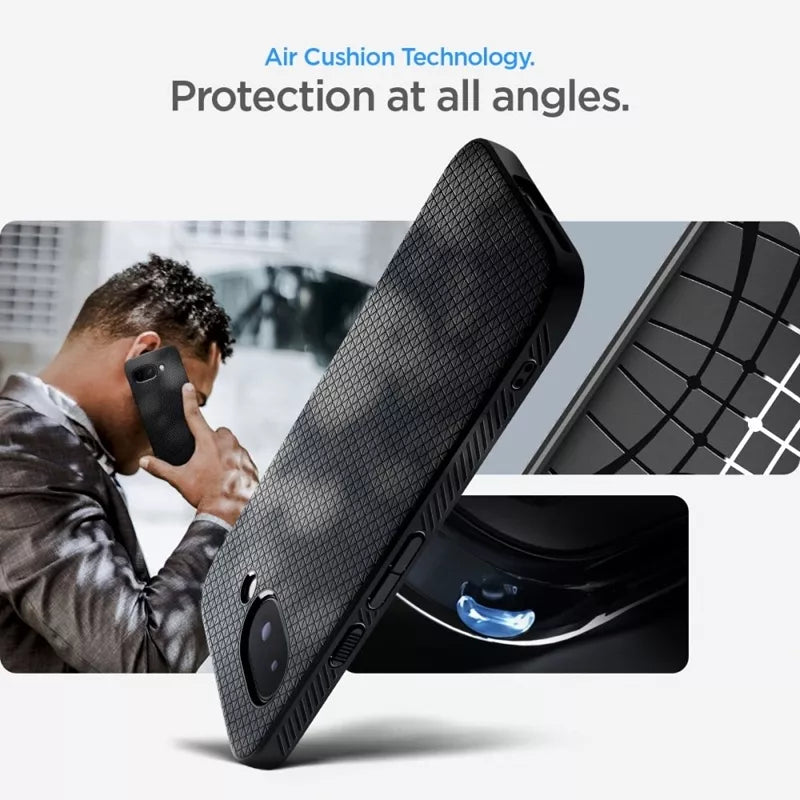 Spigen Liquid Air - dėklas, skirtas Google Pixel 9a (matinė juoda)