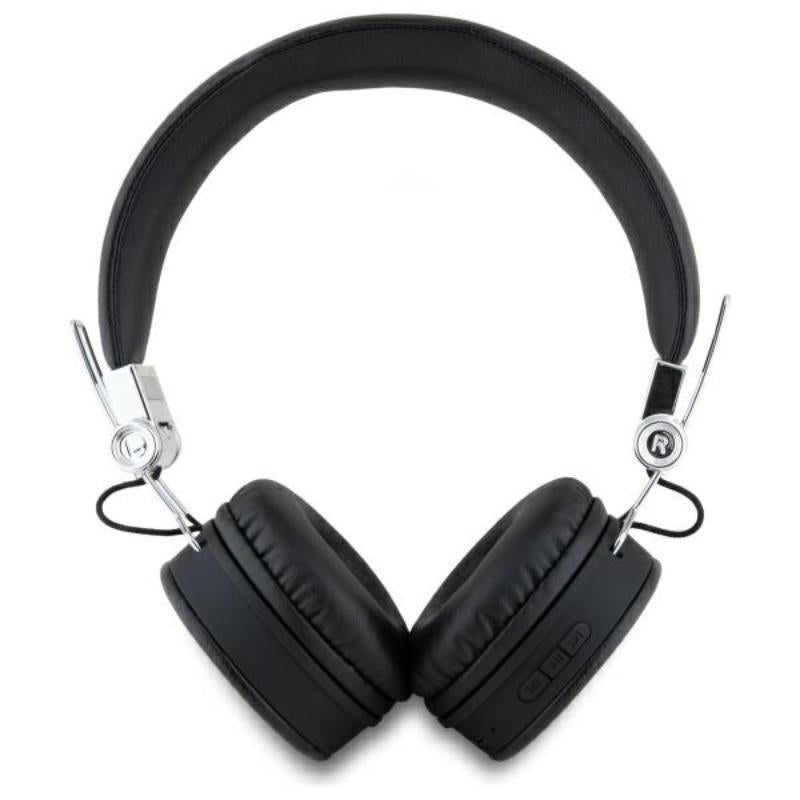 Guess Classic Grained apvalios formos – belaidės ant ausies Bluetooth ENC ausinės (juodos)