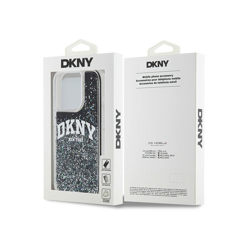 DKNY Liquid Glitter Big Logo – dėklas iPhone 13 Pro (juodas)