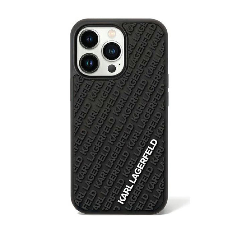 Karl Lagerfeld 3D guminis daugybės logotipų dėklas - „iPhone 11“ (juodas)