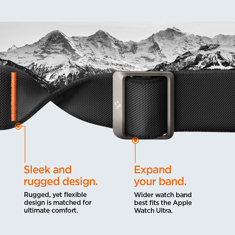 Spigen Lite Fit "Pro" – dėklas su dirželiu, skirtas "Apple Watch Ultra 1/2 49 mm" (matinė juoda)