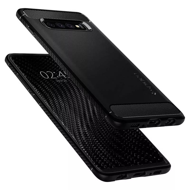 Spigen Rugged Armor – dėklas, skirtas Samsung Galaxy S10 (juoda)