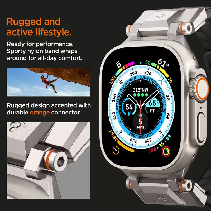 Spigen DuraPro Armor - Apyrankė, skirta Apple Watch 42/44/45/49 mm (juoda)