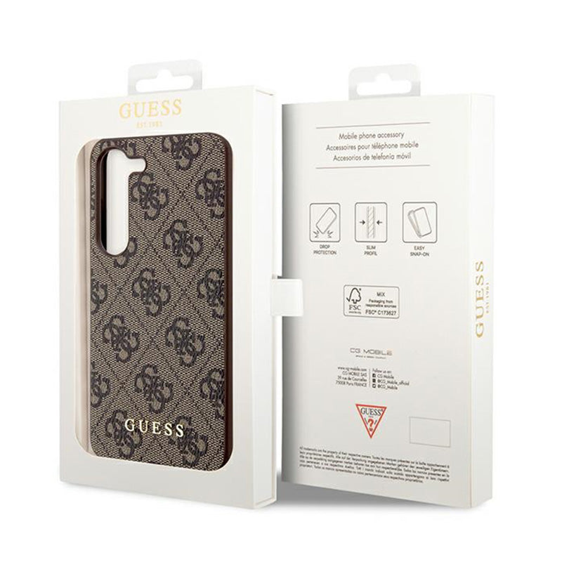 Guess 4G Charms kolekcija – Dėklas Samsung Galaxy A35 5G (rudas)