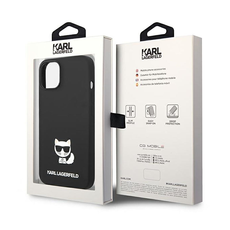 Karl Lagerfeld Choupette Body – dėklas, skirtas iPhone 14 Plus (juoda spalva)