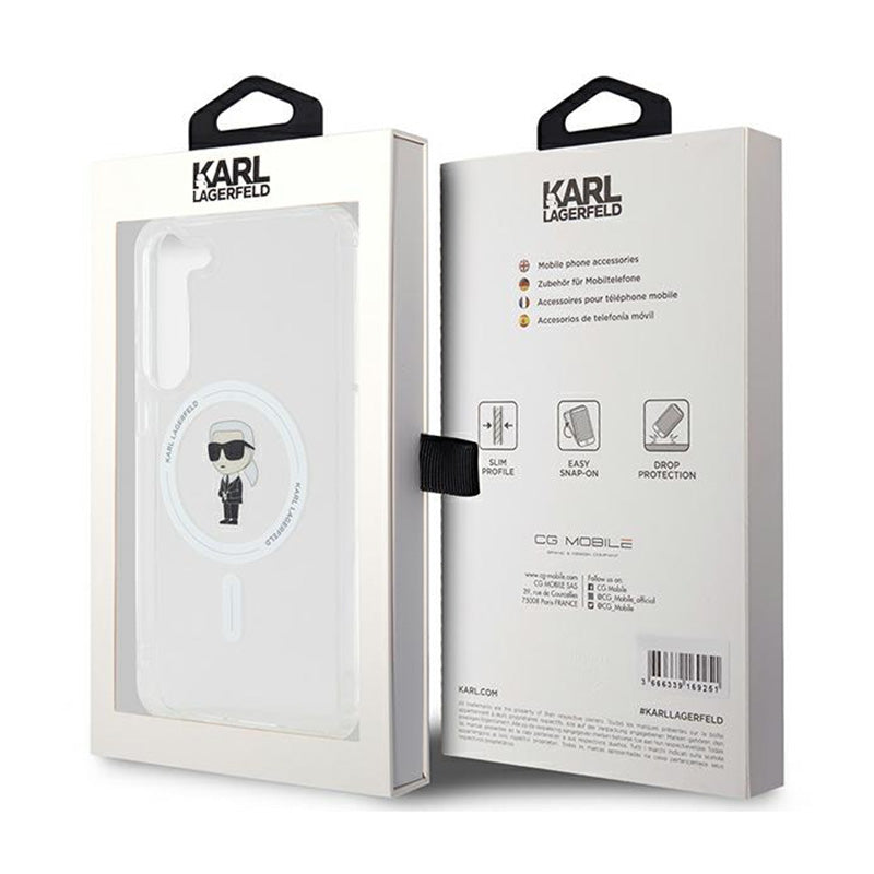 Karl Lagerfeld IML Ikonik MagSafe - dėklas, skirtas Samsung Galaxy S24+ (permatomas)
