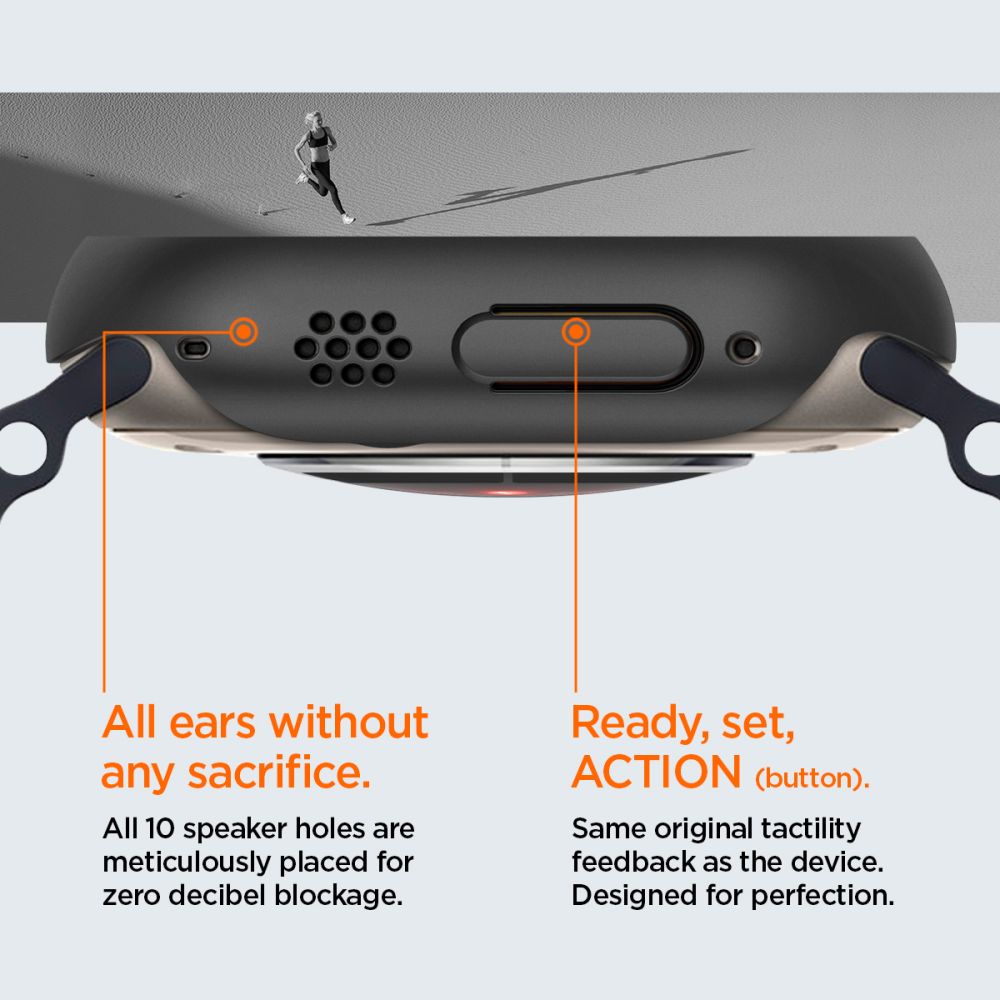 Spigen Thin Fit – dėklas skirtas „Apple Watch Ultra 49 mm“ (juodas)