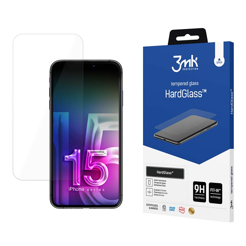3mk HardGlass – grūdintas stiklas skirtas iPhone 15 Pro