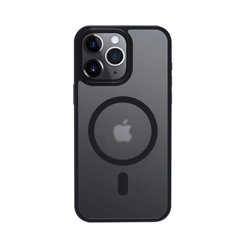 Crong Hybrid Frost MAG dėklas - iPhone 15 Pro MagSafe dėklas (juodas)