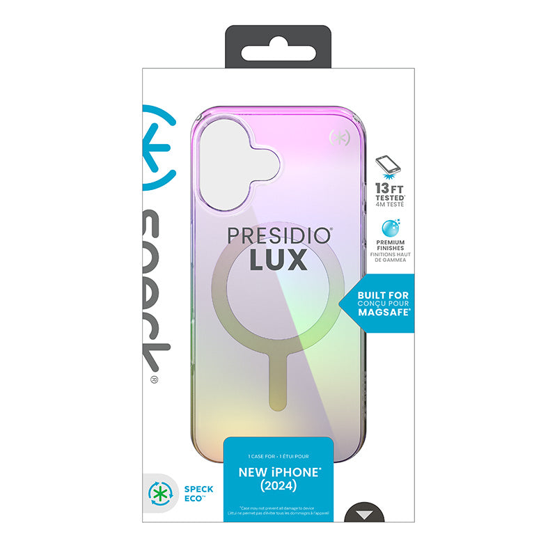 Speck Presidio2 Lux MagSafe - iPhone 16 dėklas (Nuostabi violetinė / Skaidri)