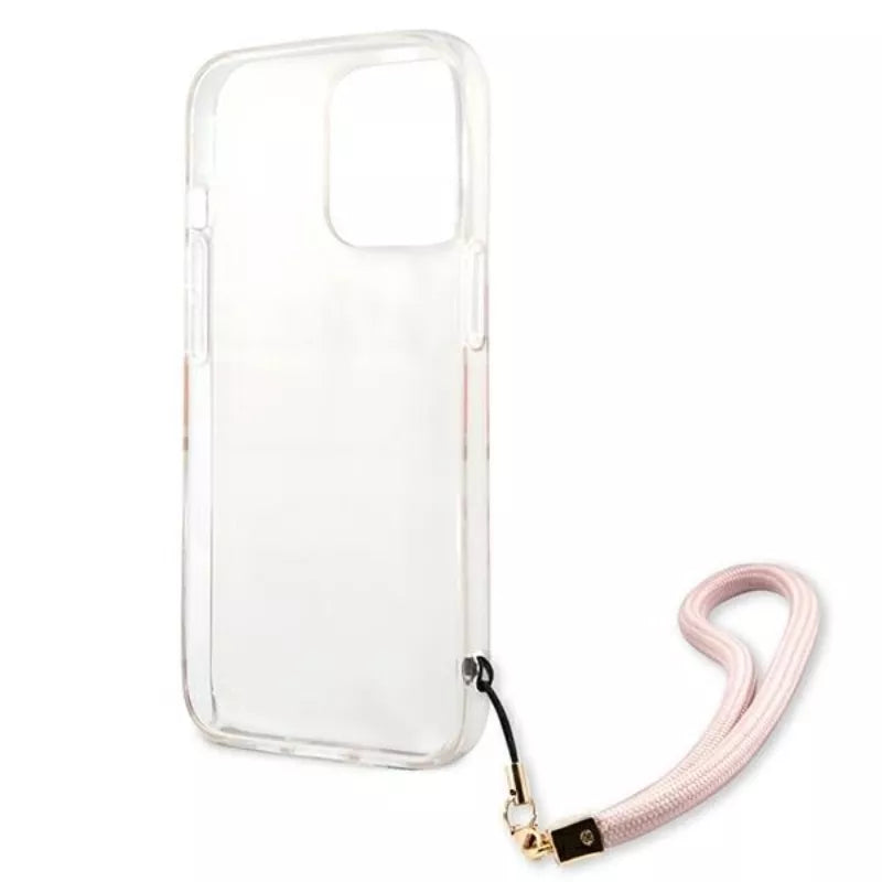 Guess "Marble Strap" dėklas "iPhone 13 Pro Max" (Rožinis)