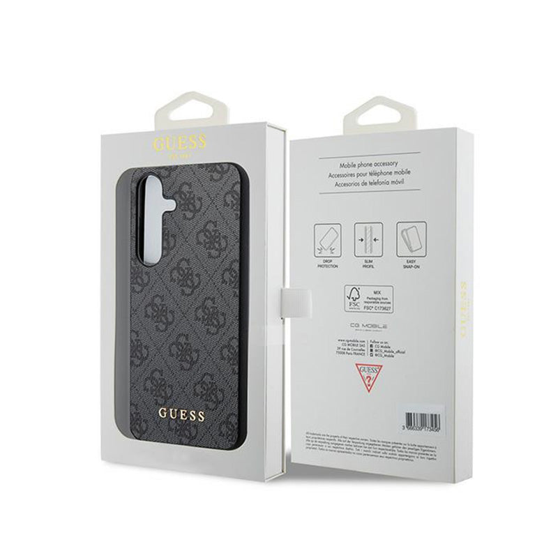 Guess 4G Metal Gold Logo – Dėklas Samsung Galaxy S24 (juodas)
