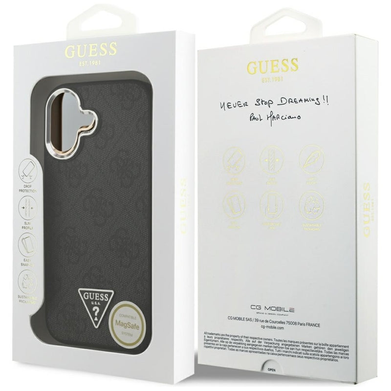 Guess 4G Triangle Logo MagSafe dėklas iPhone 17 (juodas)