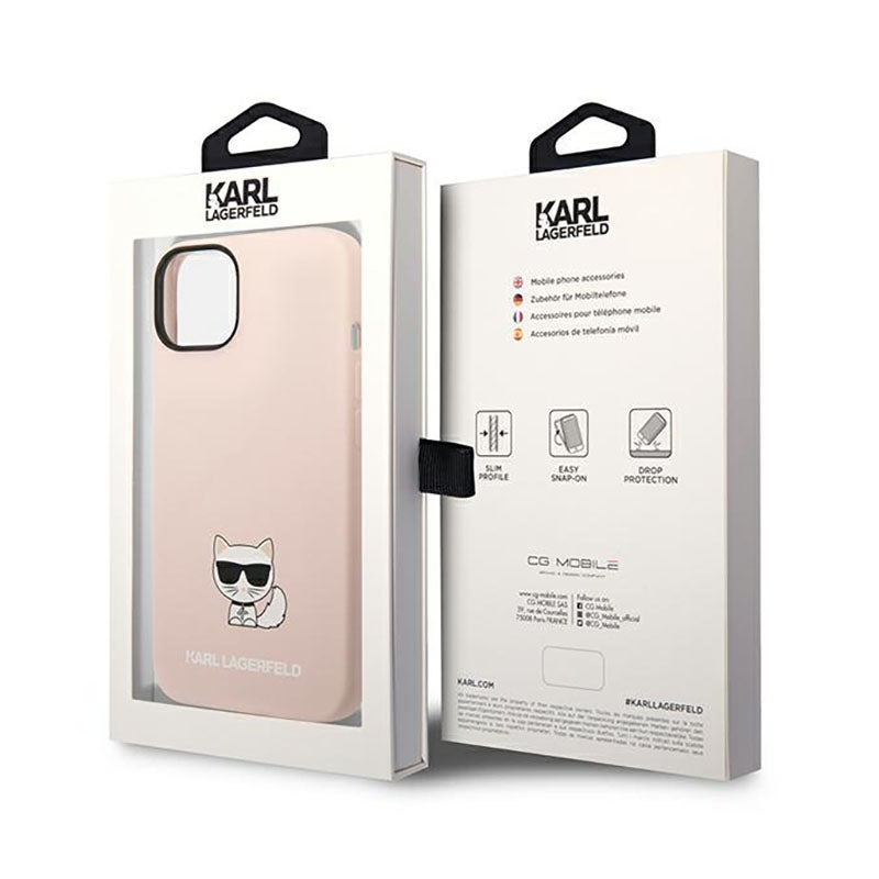 Karl Lagerfeld Choupette Body – dėklas skirtas iPhone 14 Plus (šviesiai rožinis)