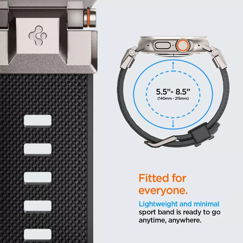 Spigen DuraPro Armor - Apyrankė, skirta Apple Watch 42/44/45/49 mm (juoda)
