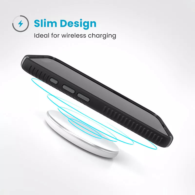 Speck Presidio2 Grip - Dėklas iPhone 16 (Juoda / Skalūninė pilka / Balta)