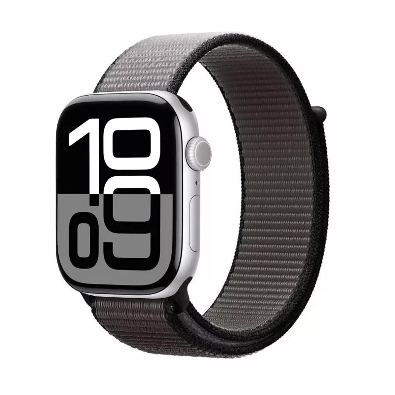 Crong Nylon - sportinė apyrankė, skirta „Apple Watch“ 44/45/46/49 mm (naktinė pilka)