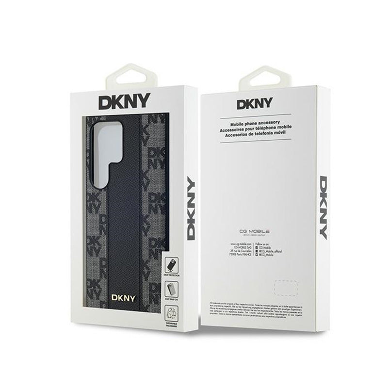 DKNY Odos Langelių Mono Rašto MagSafe – Dėklas skirtas Samsung Galaxy S24 Ultra (Juodas)
