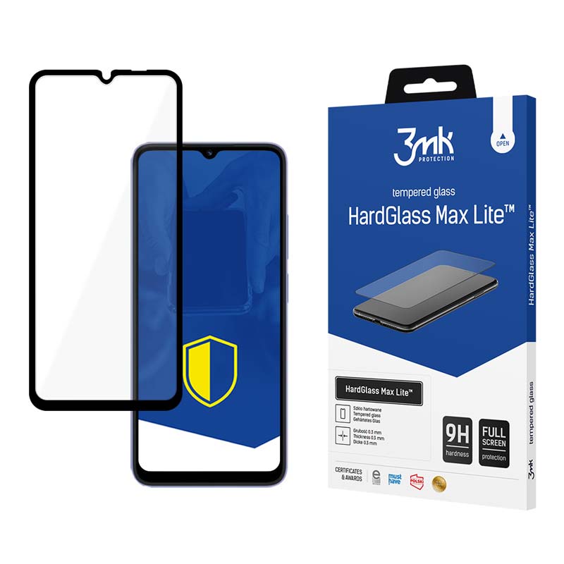 3mk HardGlass Max Lite – Grūdintas stiklas, skirtas Xiaomi Redmi 12C (juodas)