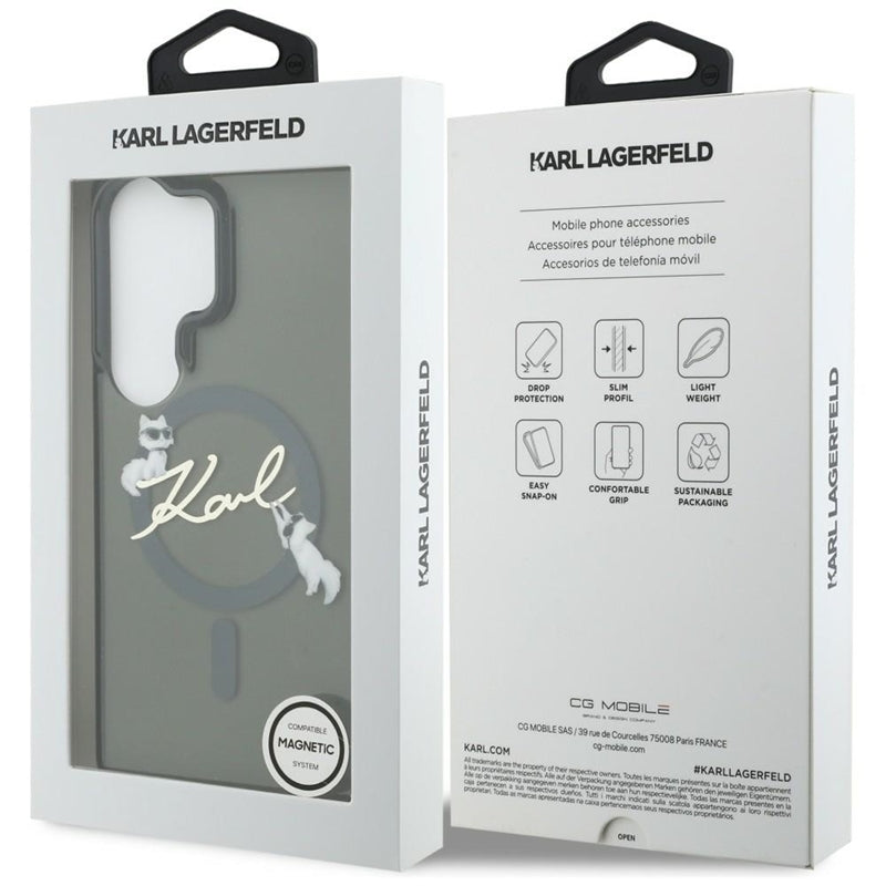 Karl Lagerfeld IML KC Script MagSafe - Samsung Galaxy S26 Ultra dėklas (juodas)