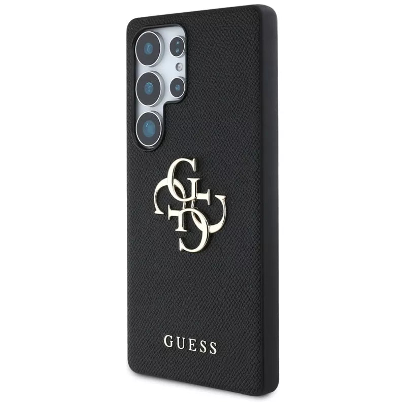 Guess Grained Big 4G Logo Small Classic Logo – dėklas Samsung Galaxy S25 Ultra (juodas)