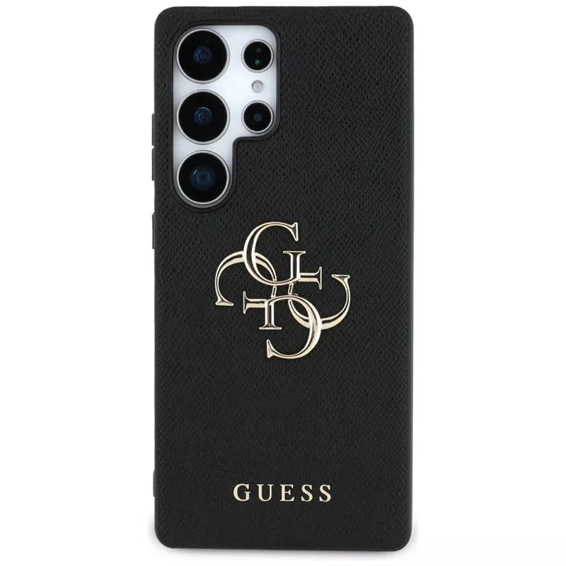 Guess Grained Big 4G Logo Small Classic Logo – dėklas Samsung Galaxy S25 Ultra (juodas)