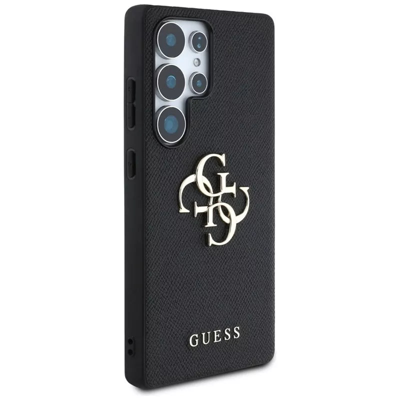 Guess Grained Big 4G Logo Small Classic Logo – dėklas Samsung Galaxy S25 Ultra (juodas)