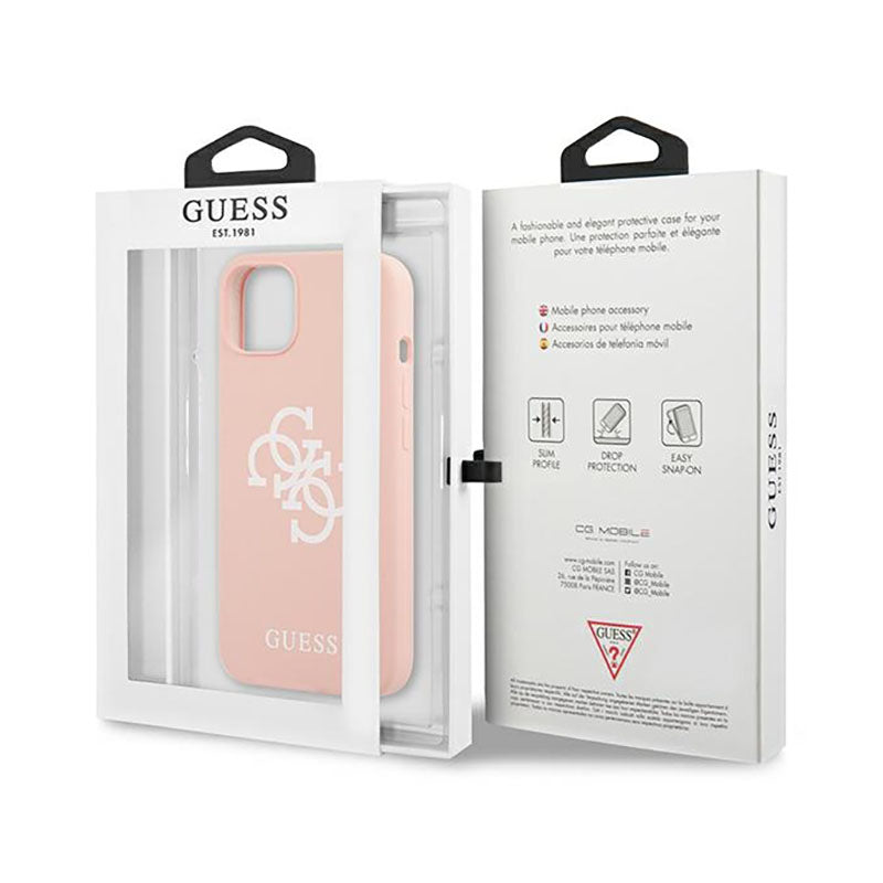 Guess 4G Big Metal Logo – dėklas „iPhone 13 mini“ (rudas)
