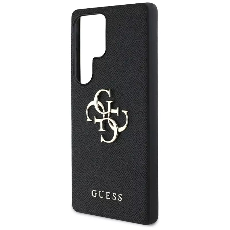 Guess Grained Big 4G Logo Small Classic Logo – dėklas Samsung Galaxy S25 Ultra (juodas)