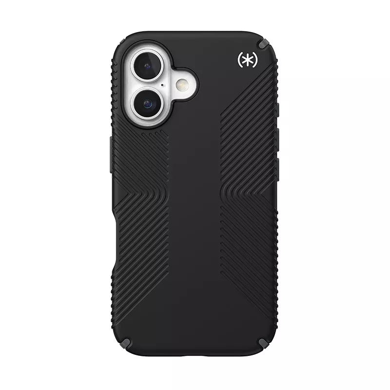 Speck Presidio2 Grip - Dėklas iPhone 16 (Juoda / Skalūninė pilka / Balta)