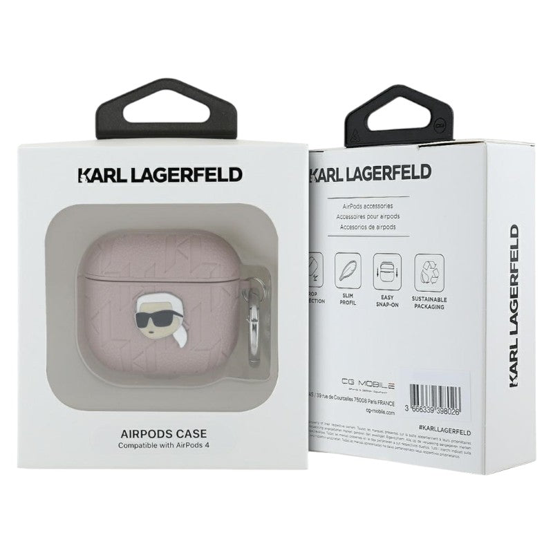Karl Lagerfeld Monogram Karl Head – „AirPods 4“ dėklas (rožinis)