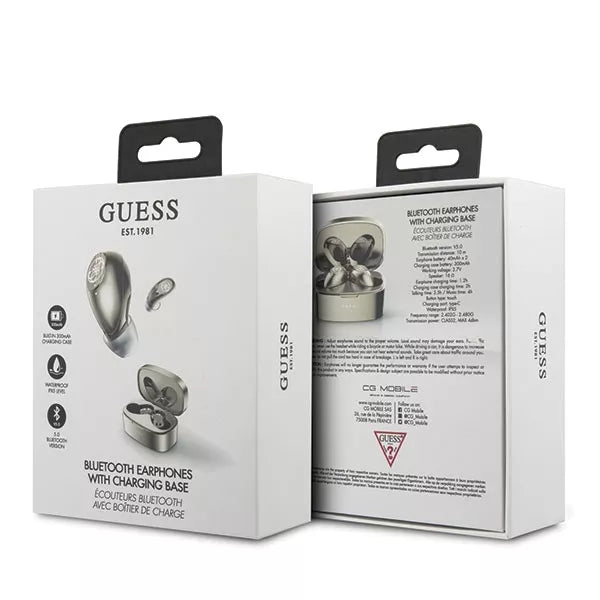 Guess belaidės ausinės 5.0 4H - TWS ausinės + įkrovimo stotelė (aukso spalva)