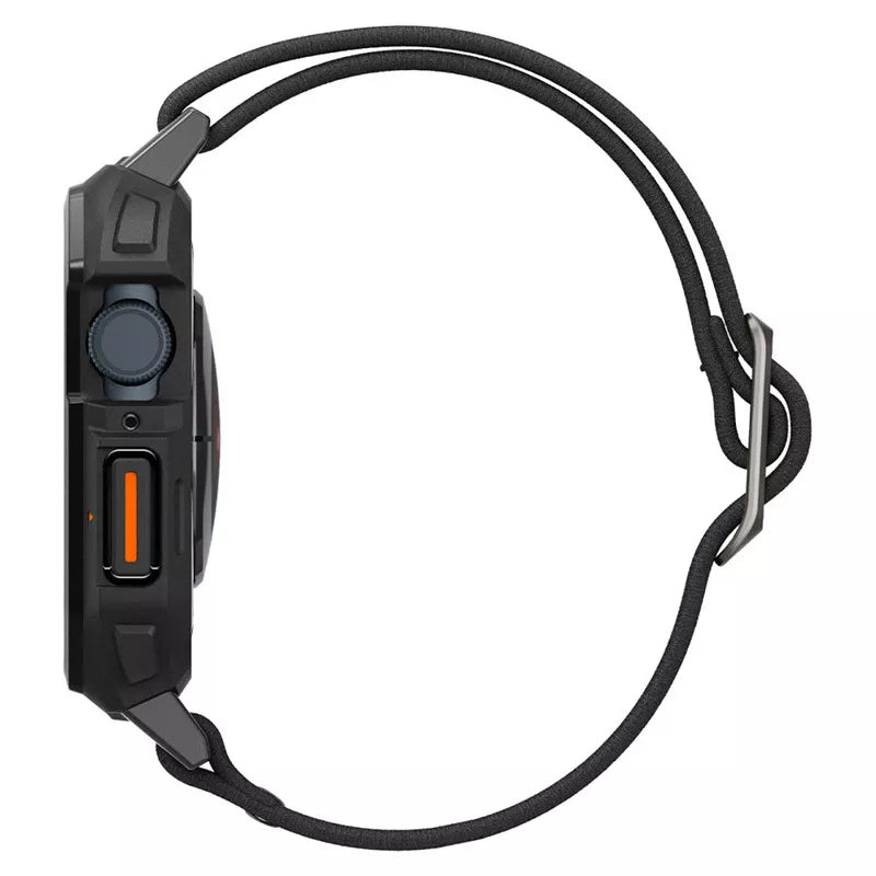 Spigen Lite Fit "Pro" - Dėklas su dirželiu, skirtas Apple Watch 4/5/6/7/8/9/SE 44/45 mm (Matte Black)