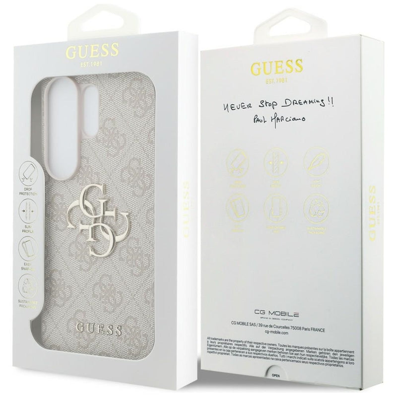 Guess 4G Big Metal Logo dėklas - Samsung Galaxy S26 Ultra (Rožinis)